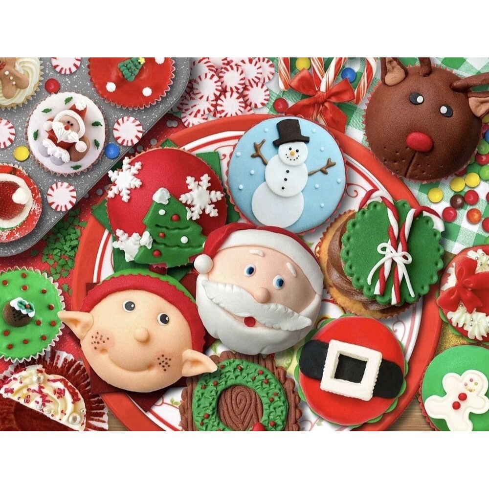 Christmas Jigsaw Puzzle by Springbok 500 Piece Christmas Cupcakes USA Made - Picture 1 of 4